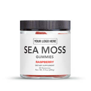 White label sea moss gummies raspberry
