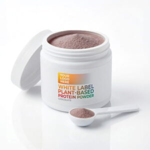 White Label Plant-Based Protein Powder – Chocolate packaging